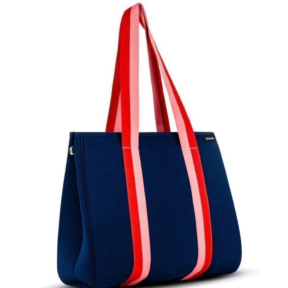Like new Punch Australian Explorer Neoprene Navy Tote with mini zip bag